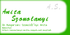 anita szomolanyi business card